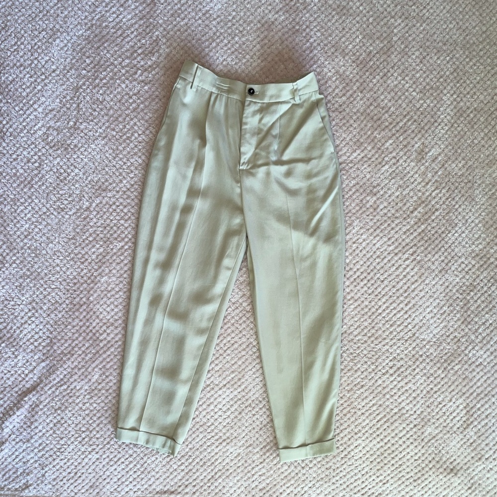 Zara Cream High Waisted pants